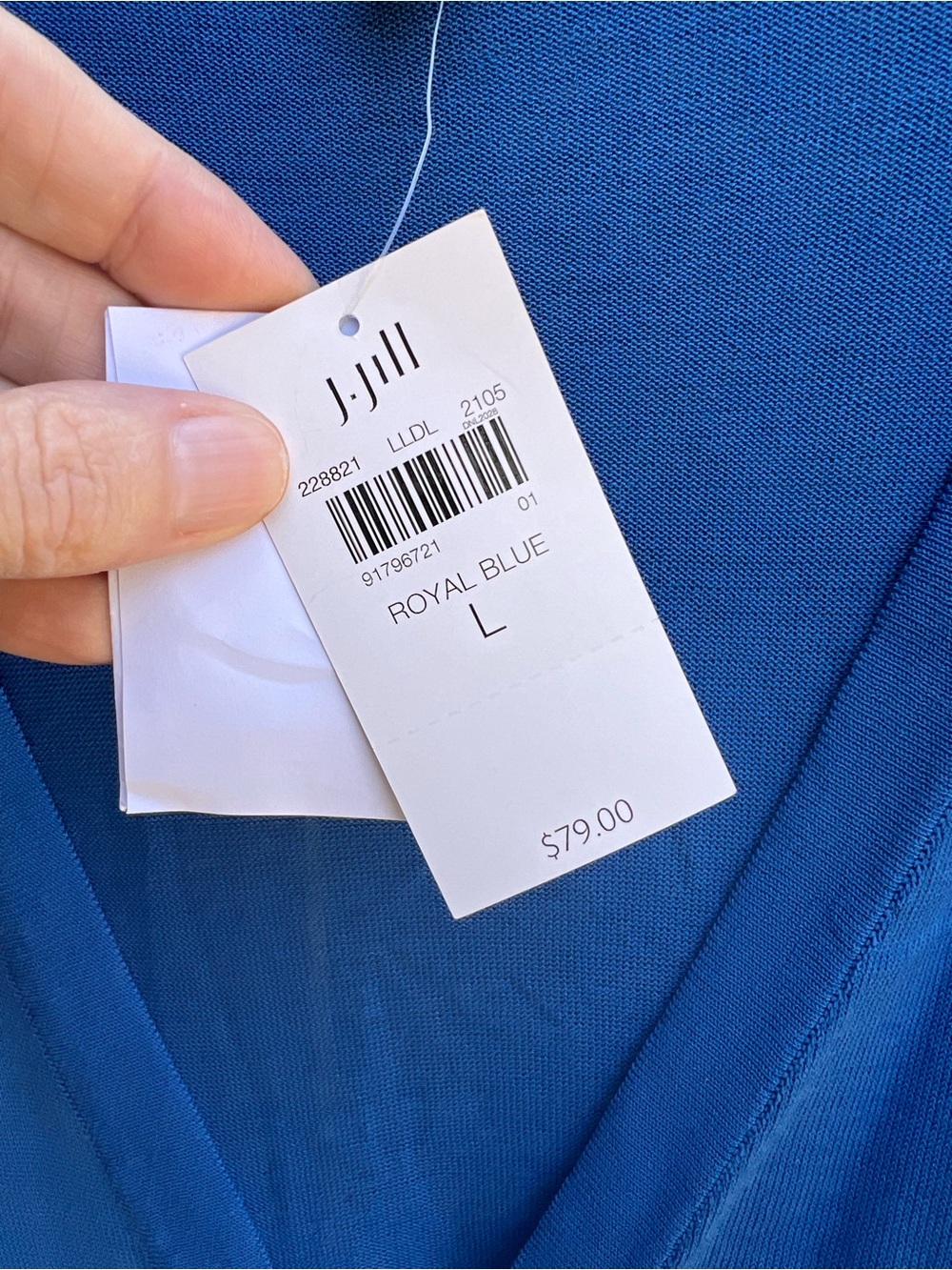 👗J. Jill Blue Lightweight V-Neck Cardigan - Picture 6 of 9